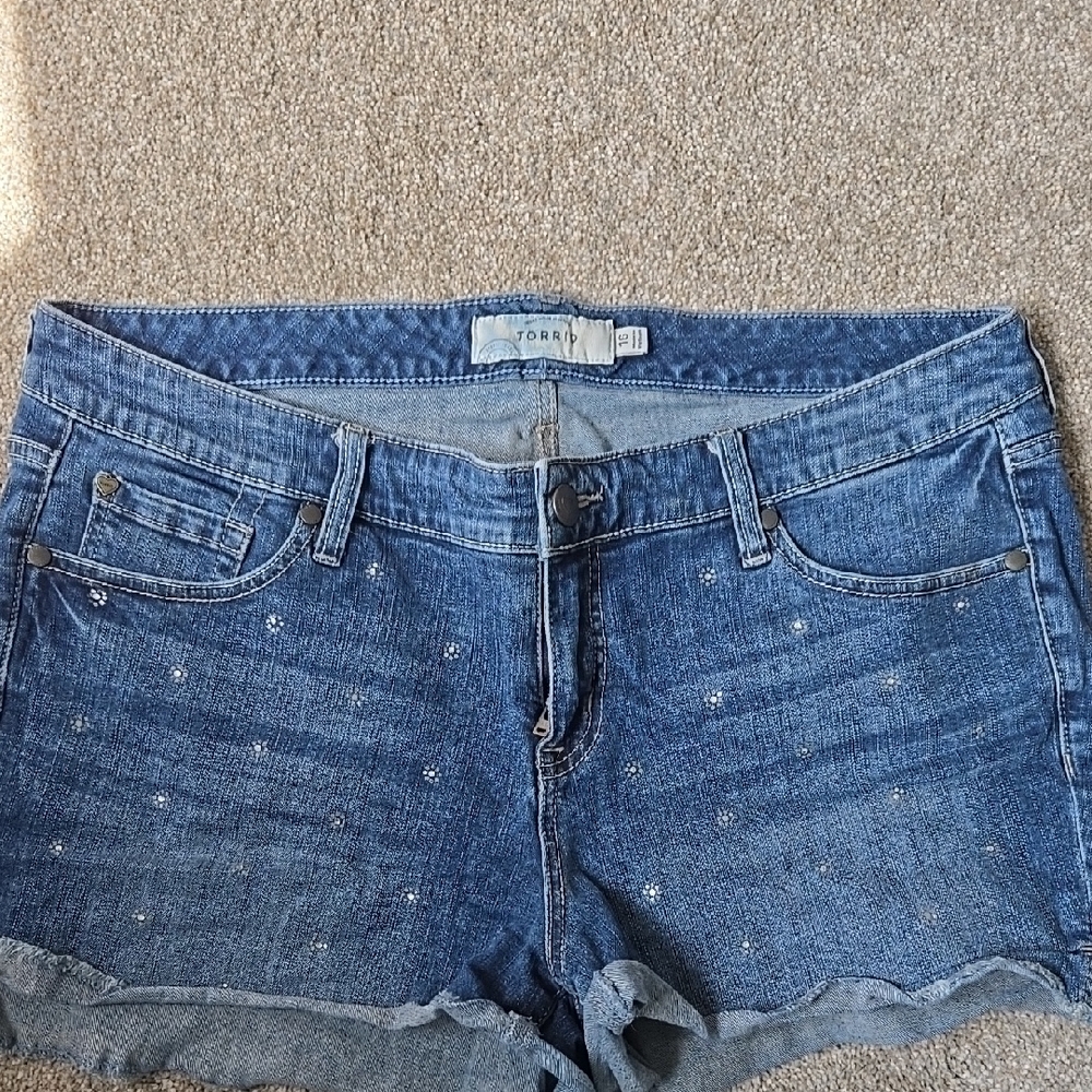 Torrid Denim Shorts with Studded Accents